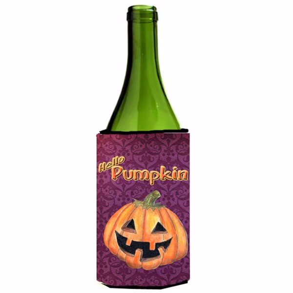 Hello Pumpkin Halloween Wine bottle sleeve Hugger - 24 oz.